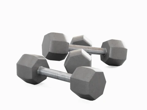 Steel Dumbell 02 3D Model
