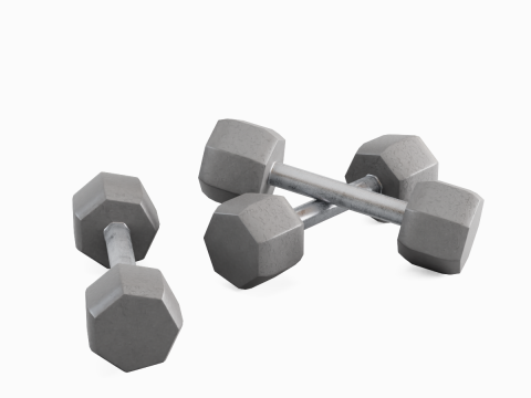 Steel Dumbell 02 Model 3D