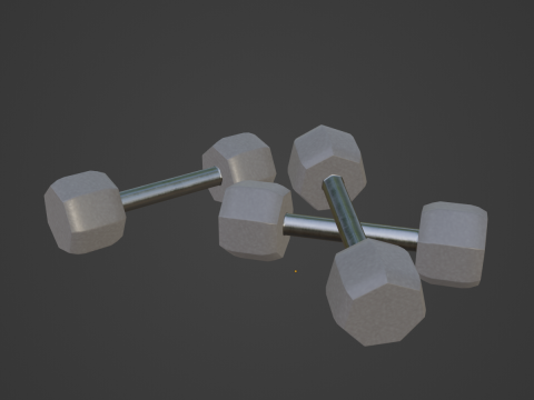 Steel Dumbell 02 Model 3D