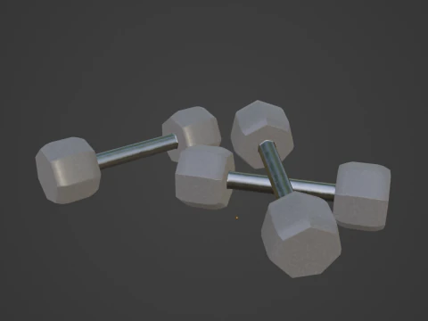 Steel Dumbell 02 3D Model