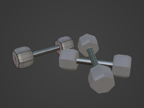 Steel Dumbell 02 Model 3D