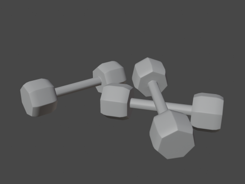 Steel Dumbell 02 Model 3D