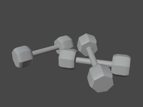 Steel Dumbell 02 3D Model