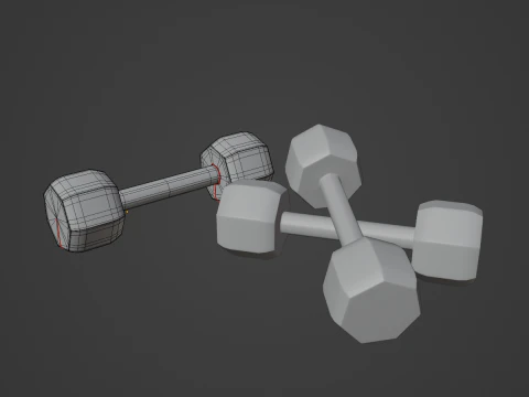 Steel Dumbell 02 3D Model