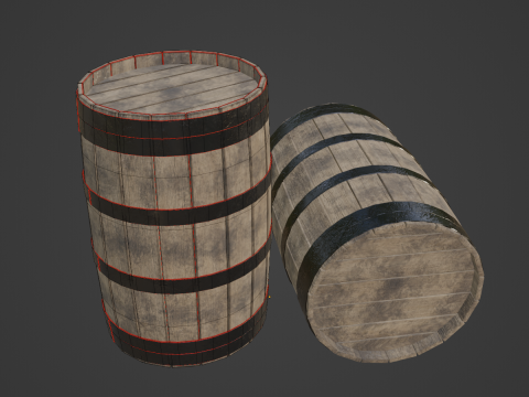 Wooden Barrel 01 3D मॉडल