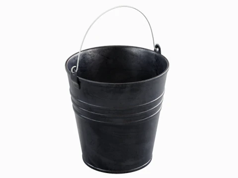 Kleur geschilderde stalen emmer 01 3D Model