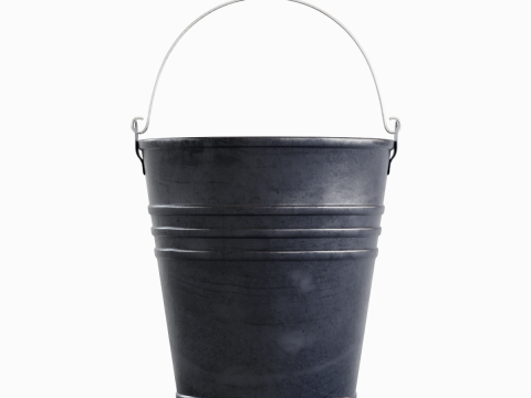 Color Painted Steel Bucket 01 Modello 3D