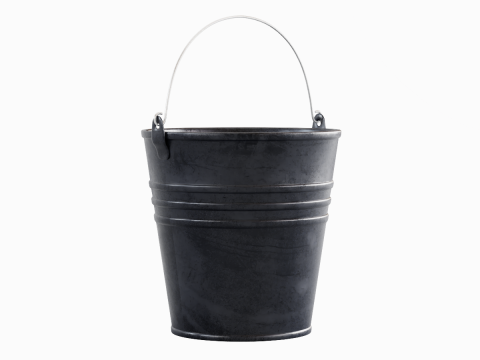 Color Painted Steel Bucket 01 Modello 3D