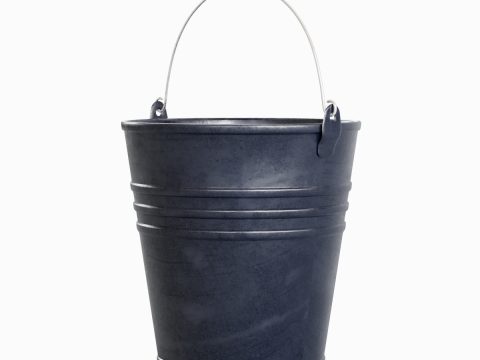 Color Painted Steel Bucket 01 Modello 3D