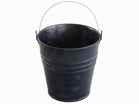 Color Painted Steel Bucket 01 Modello 3D