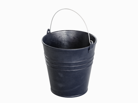 Color Painted Steel Bucket 01 Modello 3D