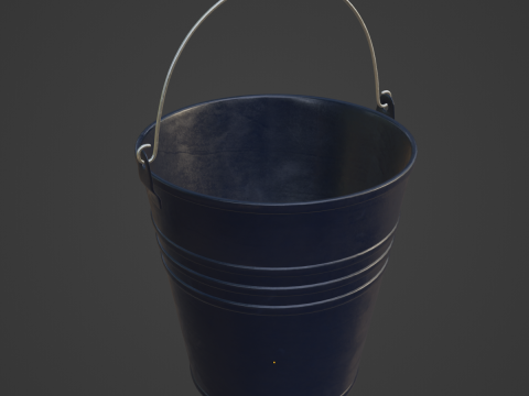 Color Painted Steel Bucket 01 Modello 3D