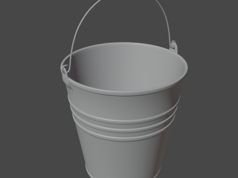 Color Painted Steel Bucket 01 Modello 3D