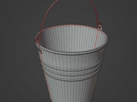 Color Painted Steel Bucket 01 Modello 3D