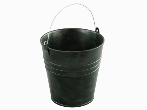 Color Painted Steel Bucket 02 3D मॉडल