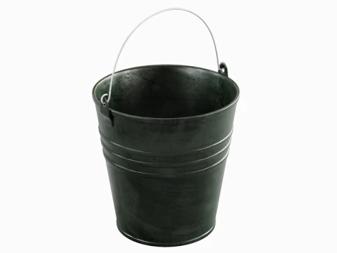 Wiadro stalowe malowane kolorowo 02 Model 3D