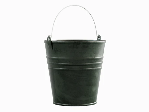 Color Painted Steel Bucket 02 3D Model