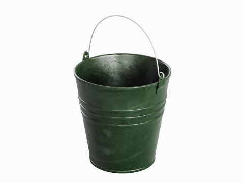Color Painted Steel Bucket 02 3D Модель