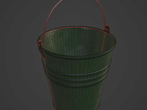 Color Painted Steel Bucket 02 3D Модель