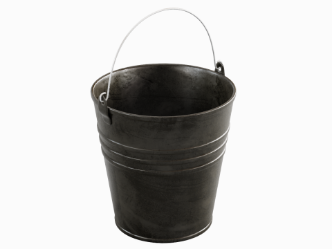 Color Painted Steel Bucket 03 3D मॉडल