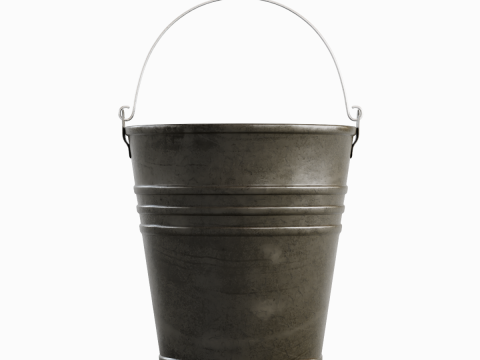 Color Painted Steel Bucket 03 3D 모델