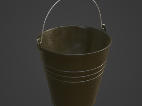Color Painted Steel Bucket 03 3D 모델