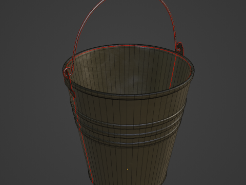 Color Painted Steel Bucket 03 3D 모델