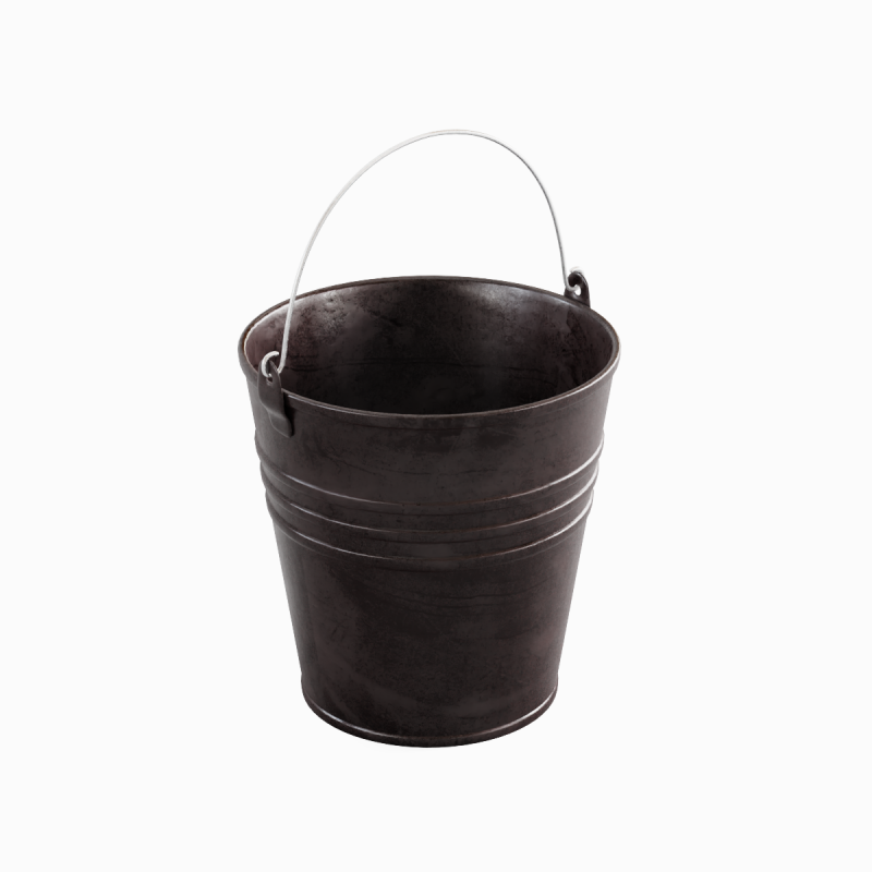 Color Painted Steel Bucket 04 Model 3D .c4d .max .obj .3ds .fbx .stl .blend