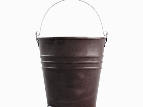 Color Painted Steel Bucket 04 Model 3D