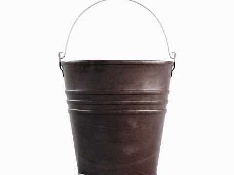 Color Painted Steel Bucket 04 3D Model