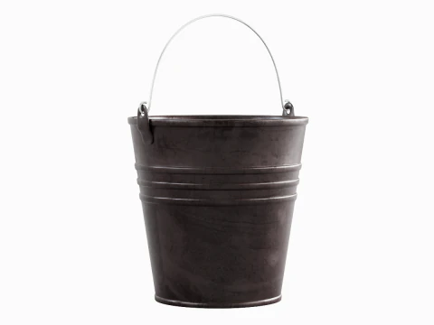 Color Painted Steel Bucket 04 3D Model
