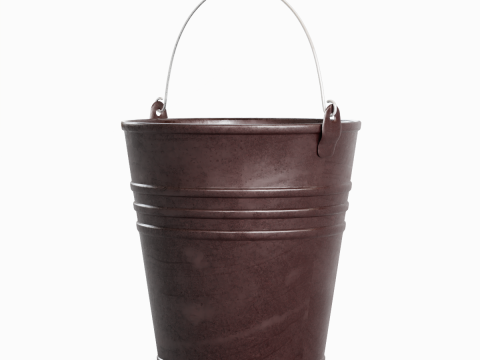 Color Painted Steel Bucket 04 Model 3D