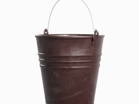 Color Painted Steel Bucket 04 3D Model