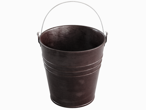 Color Painted Steel Bucket 04 Model 3D