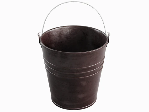Color Painted Steel Bucket 04 3D Model