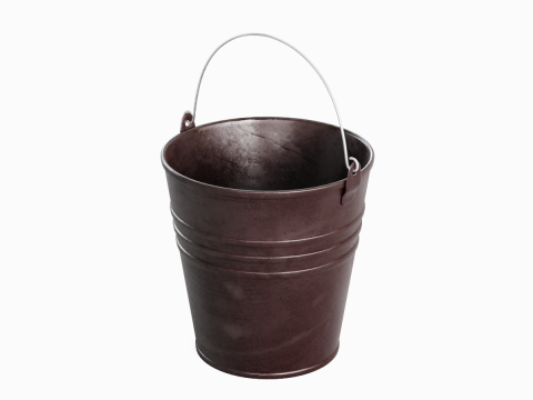 Color Painted Steel Bucket 04 Model 3D