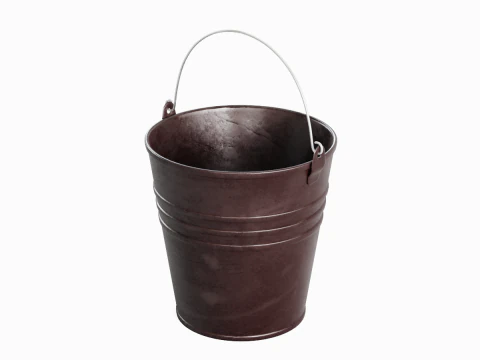 Color Painted Steel Bucket 04 3D Model