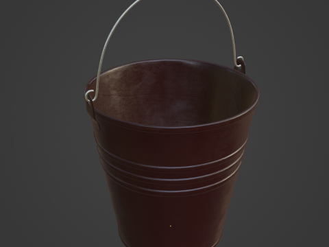 Color Painted Steel Bucket 04 Model 3D