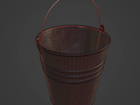 Color Painted Steel Bucket 04 3D Model