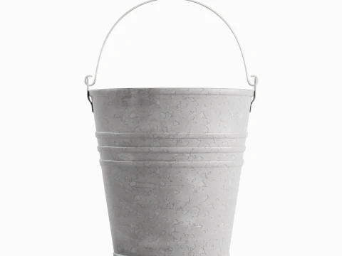 कलर पेंटेड स्टील बाल्टी 05 3D मॉडल