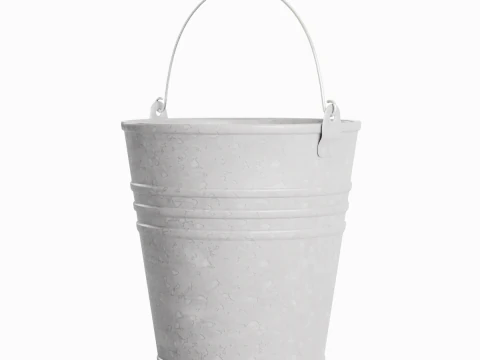 कलर पेंटेड स्टील बाल्टी 05 3D मॉडल