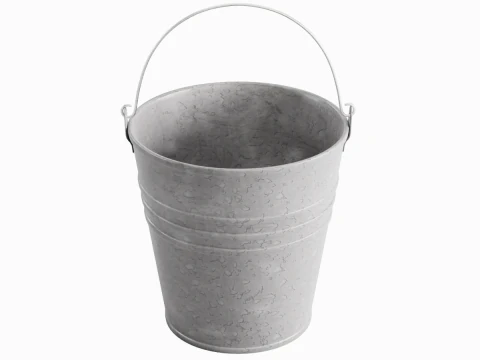 कलर पेंटेड स्टील बाल्टी 05 3D मॉडल