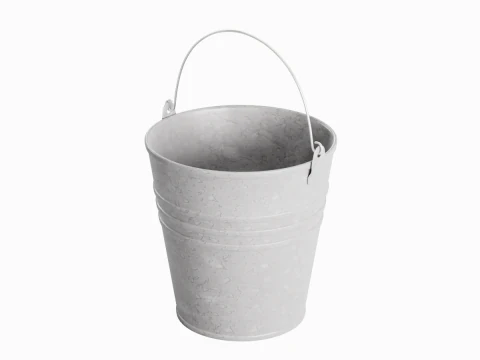 कलर पेंटेड स्टील बाल्टी 05 3D मॉडल