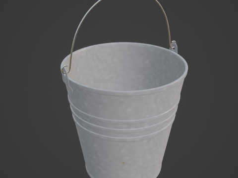 Color Painted Steel Bucket 05 Modelo 3D