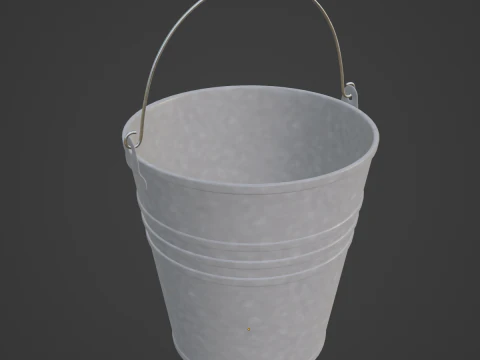 कलर पेंटेड स्टील बाल्टी 05 3D मॉडल