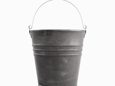 Color Painted Steel Bucket 06 Model 3D