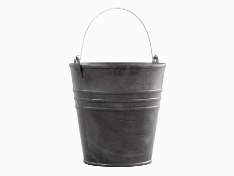 Color Painted Steel Bucket 06 Model 3D