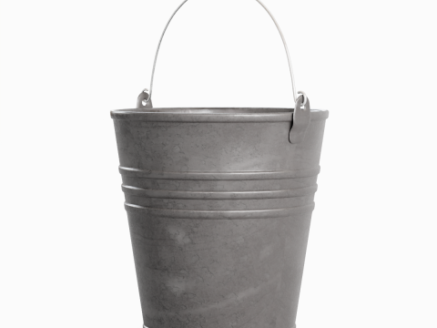 Color Painted Steel Bucket 06 Model 3D