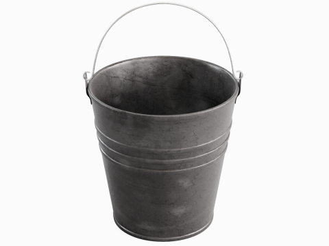 Color Painted Steel Bucket 06 Model 3D