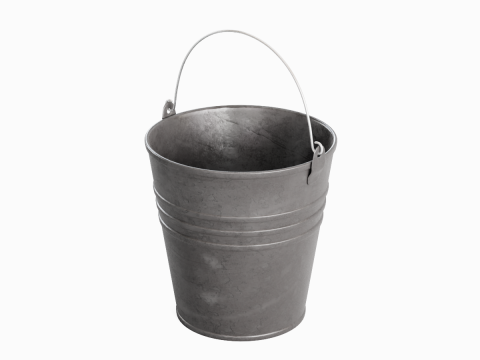 Color Painted Steel Bucket 06 Model 3D